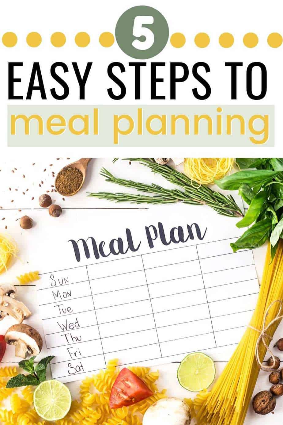 5 easy steps to meal planning