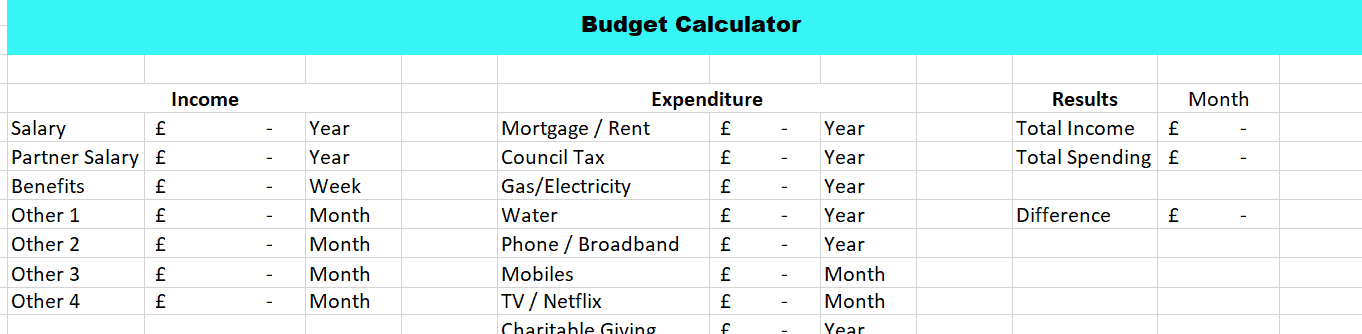 Budget Calculator screenshot