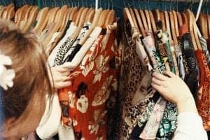 woman browsing clothes