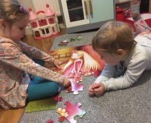 C and T enjoying the puzzle