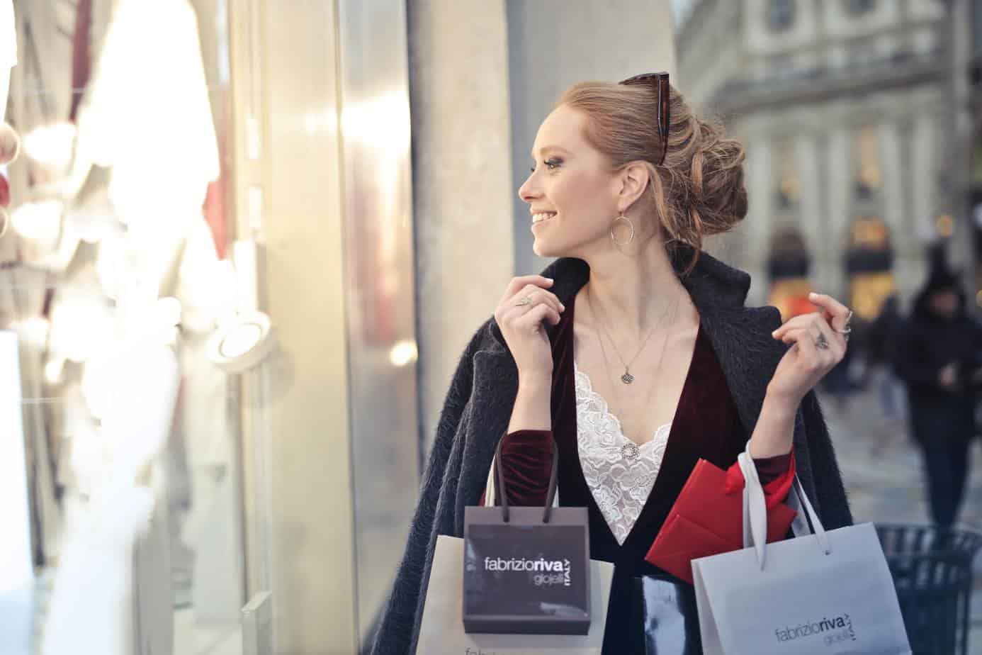 woman with shopping bags