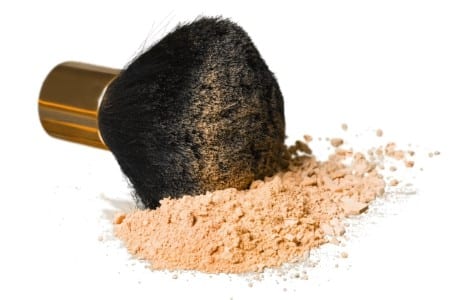 makeup brush and powder