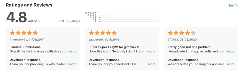 Fetch rewards app reviews showing 4.8 stars