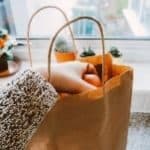 Paper bag containing groceries