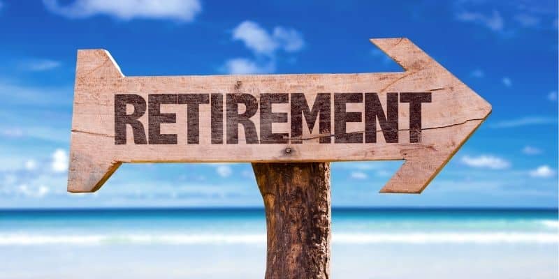 Sign pointing towards Retirement