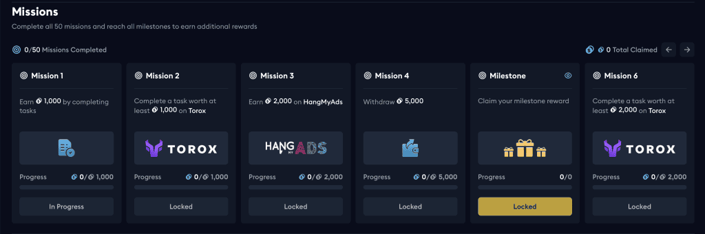 EarnLab missions section showing available missions for extra rewards
